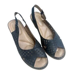 PATRIZIA by SPRING STEP Women's 9 Marikana Strappy Sandal Shoes Black in Box